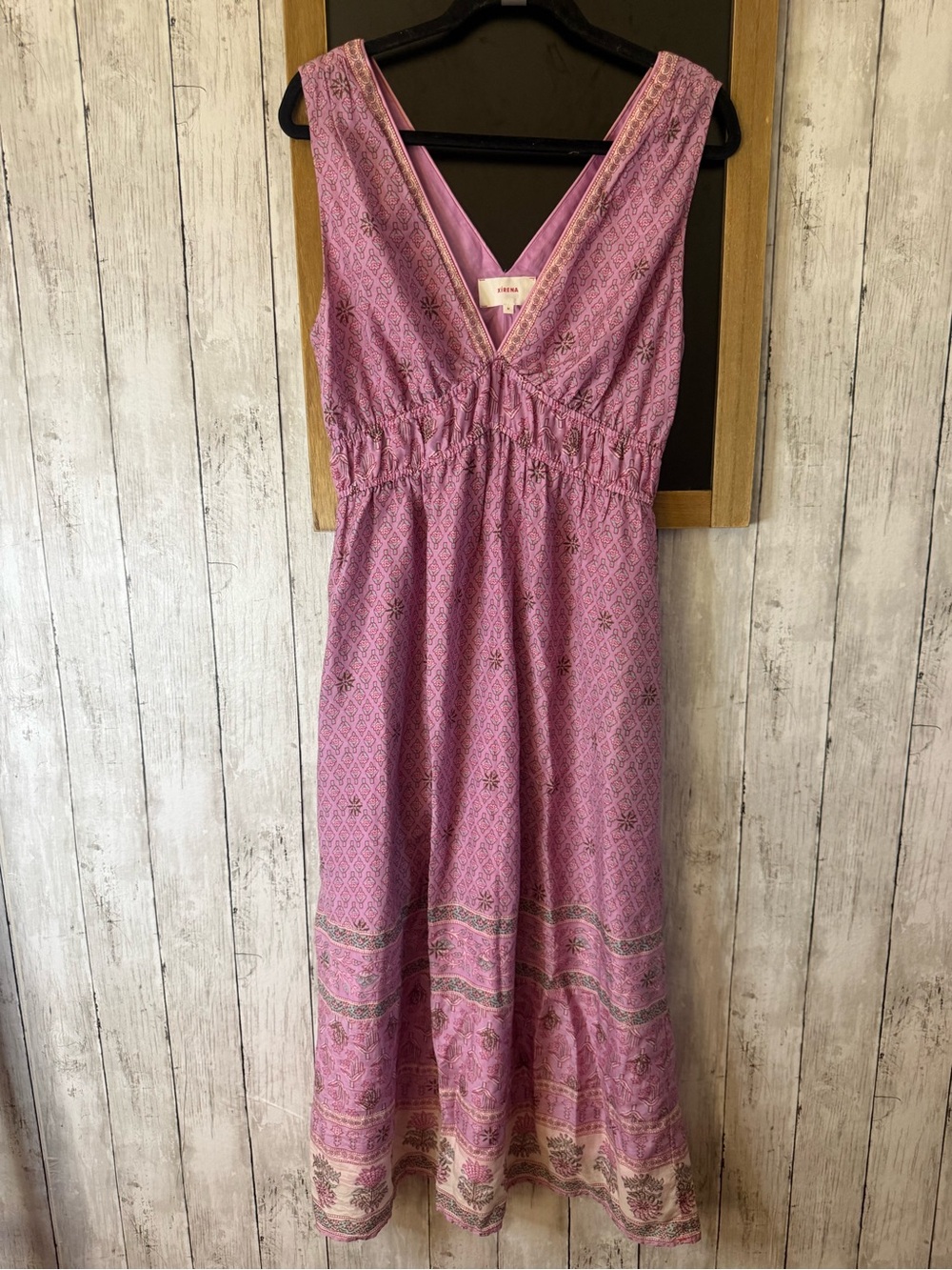 Xirena Floral Pinwheel Print Cotton Silk Sleeveless Maxi Dress Sz M